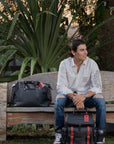 TRAVEL COLLECTION LOS PABLO BACKPACK - BLACK AND CRIMSON RED