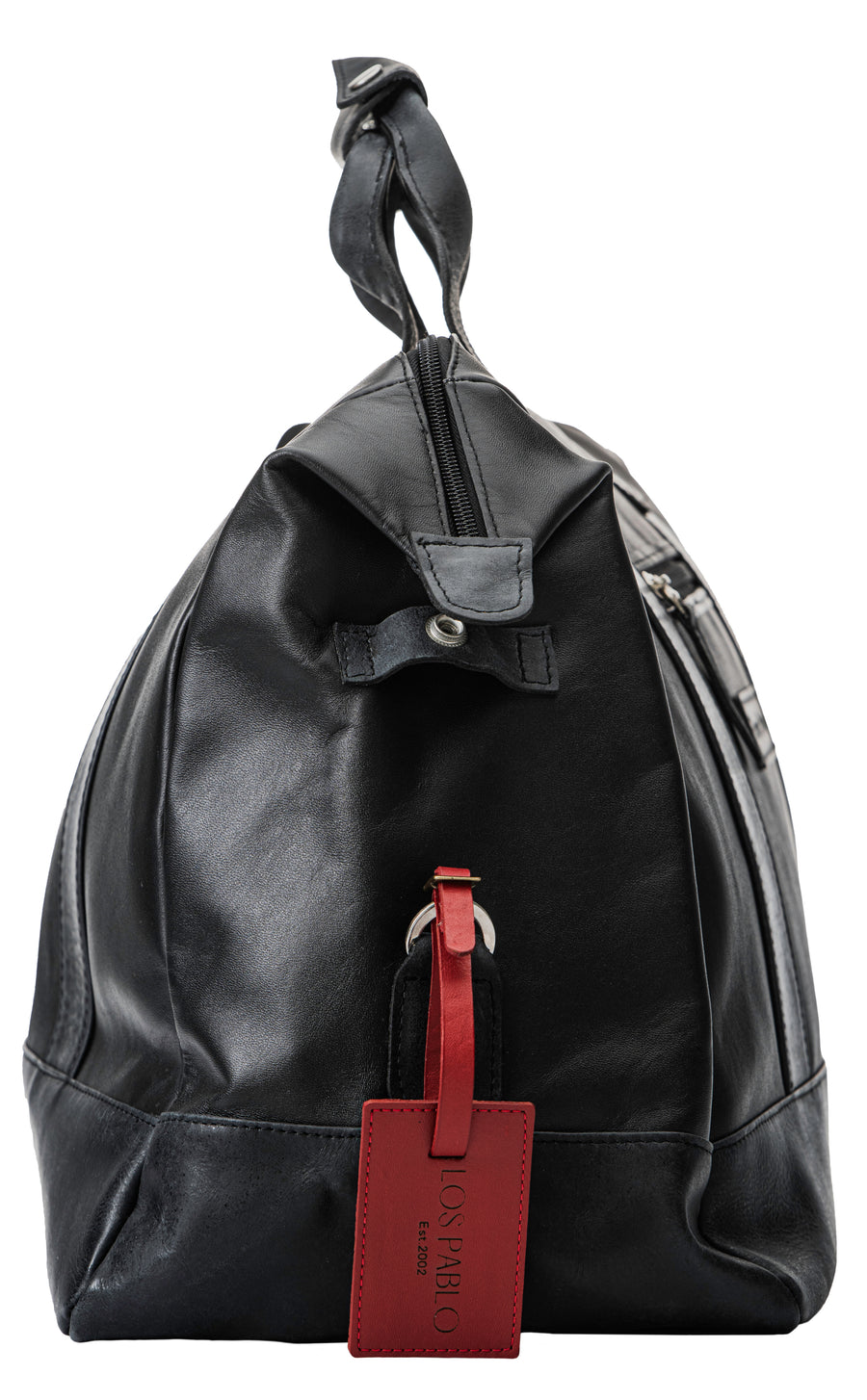 TRAVEL COLLECTION LOS PABLO DUFFLE BAG - BLACK AND CRIMSON RED
