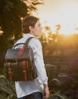 TRAVEL COLLECTION LOS PABLO BACKPACK - BLACK AND CRIMSON RED