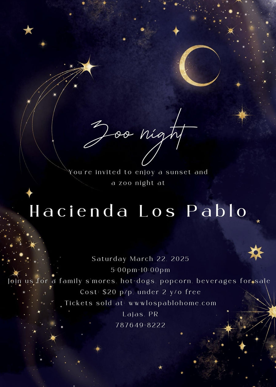 Zoo Night at Hacienda Los Pablo 5:00pm-10:00pm